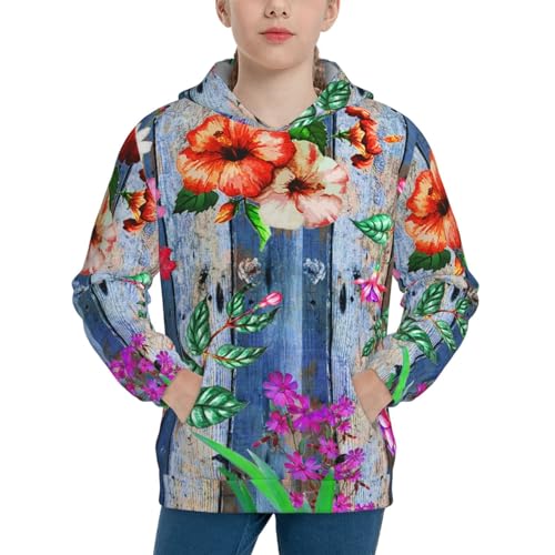 Flowers Boy, Girls Sports Shirt Youth Pullover Fashion Hooded Sweatshirt3