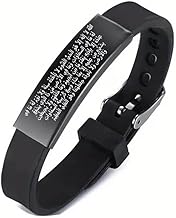 M Men Style Adjustable Quran Calligraphy Ayatul kursi Amulet Silicone Wristband Black Silicone Bracelet For Men And Women Br02