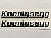 2 Koenigsegg Name Die Cut Decals
