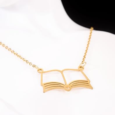 Kivosliviz Book Jewelry for Women Gifts Book Club Bookish Stuff Readers and Books Lover Necklace Book Merch