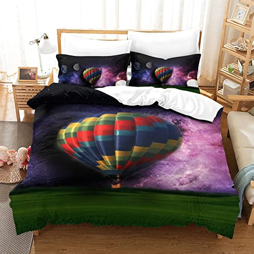 Housse de couette microfbre imprimée 3D paysage drap de lit simple doux