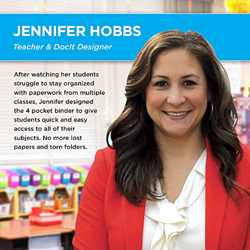 Docit 4 Pocket Binder, Multi Pocket Folder And 1-Inch 3 Ring Binder, Perfect For School, Office And Project Organization, Holds 300 Letter Size Papers, Pink (00939-Pk) #TOP5