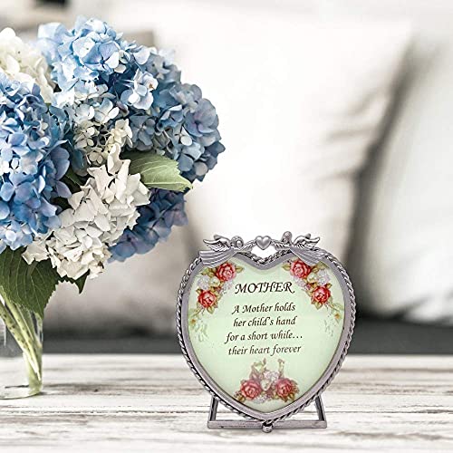 Heartfelt Heart Shaped Tealight Candleholder With Special Poem And Angels & Roses Design - 4.5" X 4" X 3" #TOP7