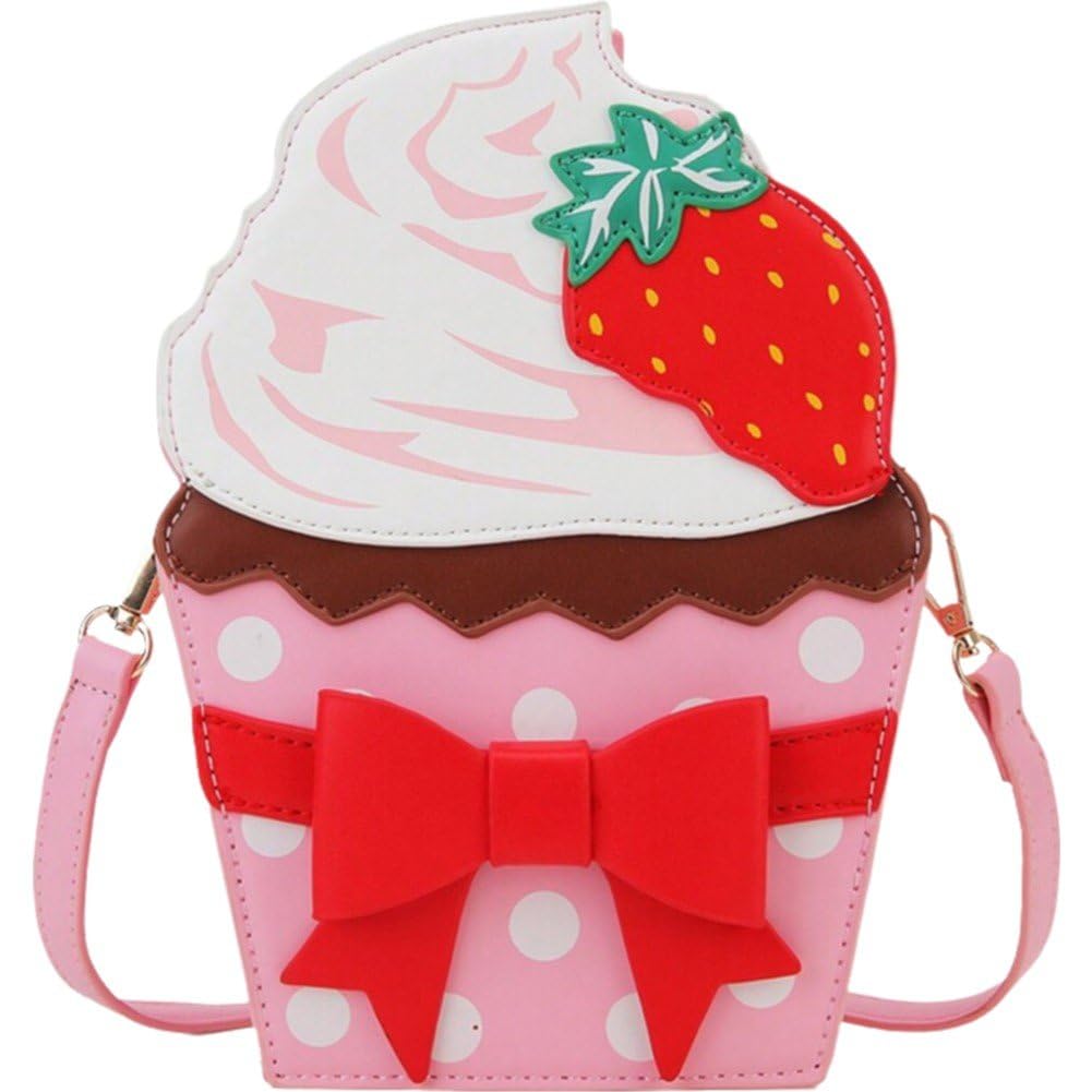 Bolso de hombro de fresa el regalo ideal de cuero PU tipo bandolera pequeña para niñas
