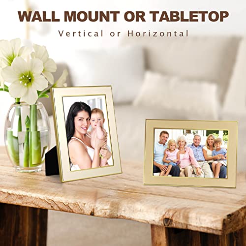 Iziddo 2 Pack 4X6 Gold Metal Picture Frame, Gift Photo Frames, Wall Mount Or Tabletop, Vertical Or Horizontal (Gold, 4X6) #TOP1