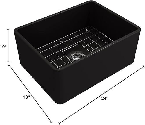 Miniatura 245 de BOCCHI Classico Farmhouse Delantal de arcilla refractaria delantera de 20 pulgadas. Fregadero de cocina de un solo tazón con rejilla inferior Café