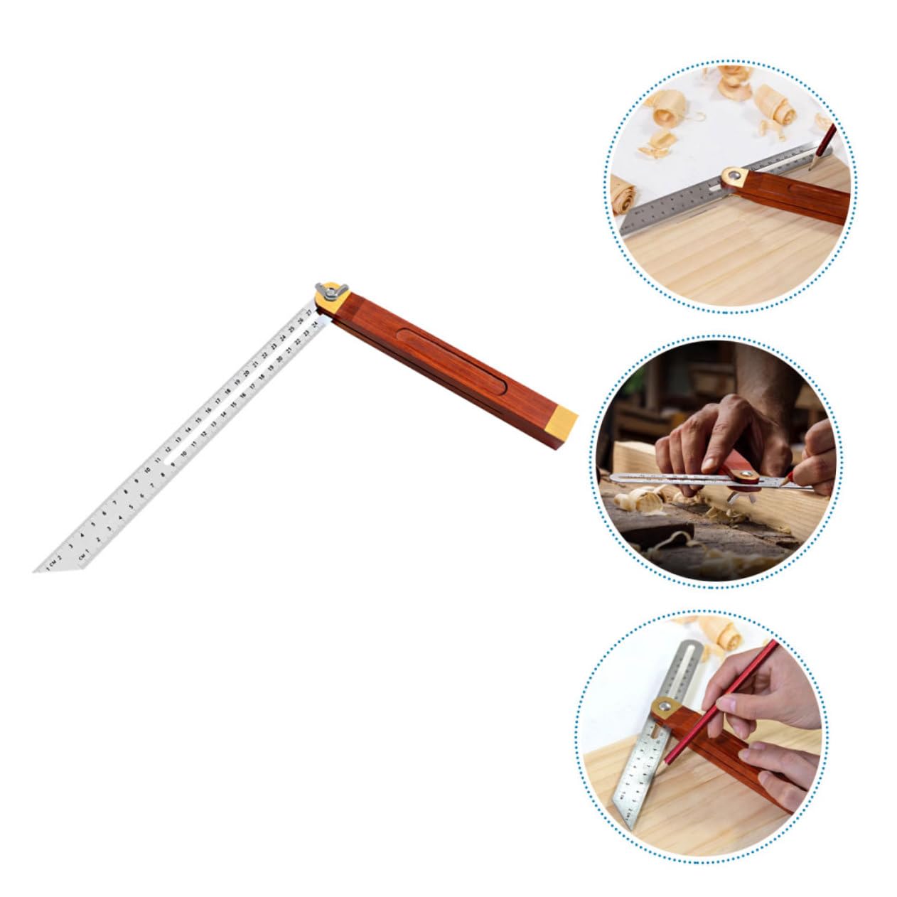 jojofuny Woodworking Angle Protractor Ruler Rotatable Design for Accurate Measurements Woodworking Construction and Renovation Projects High-Precision Tool for Craftsmen and Builders