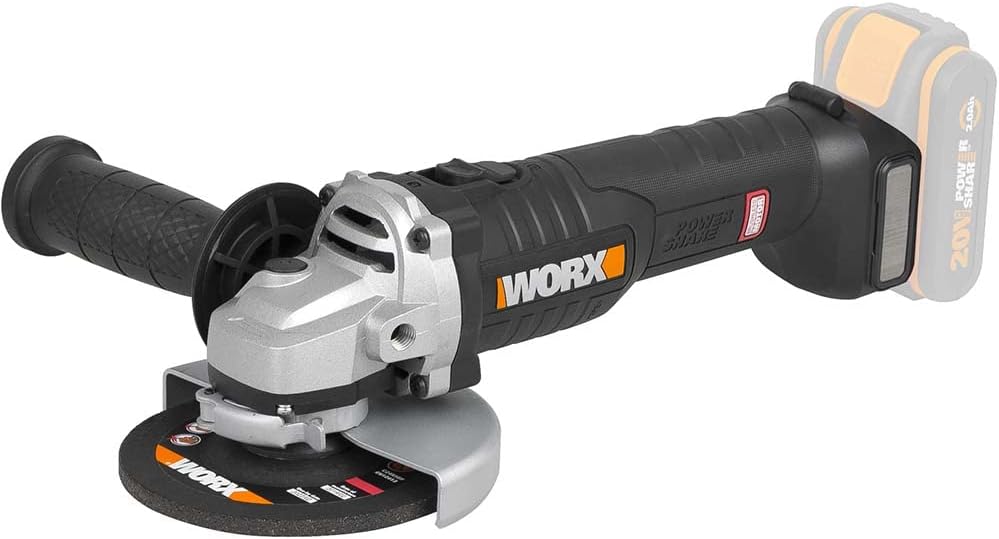 WORX Brushless Battery Grinder 125mm 20V Max | PowerShare | WX812.9 | Does not include battery or charger | Brushless motor | Slim body for better grip