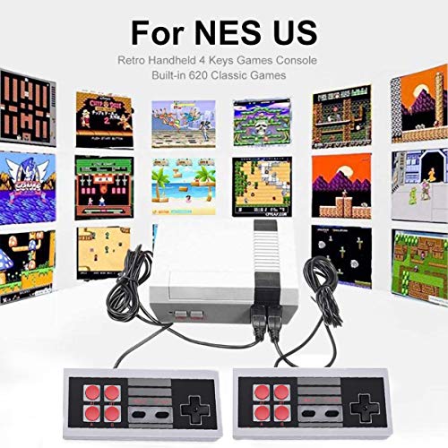 Retro game console, AV and HDMI HD Output - NES Console with Built-in 620 NES Classic Edition Retro Games and 2 Controller.Supporting & TV Connection,-Four buttons
