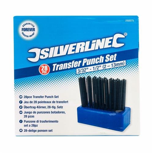 Silverline 250575 Übertrag-Körner, 28-tlg. Satz 3/32 Zoll - 17/32 Zoll (2,4mm - 13,4mm)