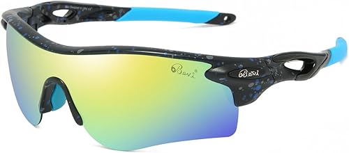 Bevi Lentes de sol deportivos polarizados TR90, marco duradero y ultraligero para hombres y mujeres, béisbol, correr, ciclismo, golf