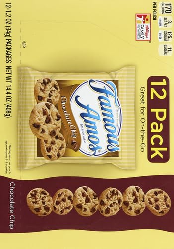Famous Amos Cookies, Bite Size Chocolate Chip, 1.2 Oz, Pack of 12