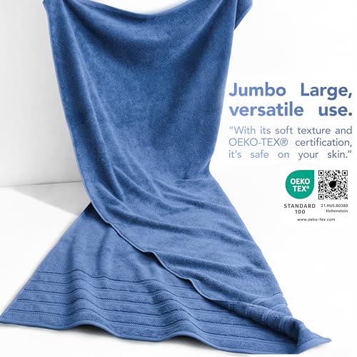 Image of American Soft Linen 100% Cotton Luxury Turkish Towels, 2PC 35x70 Bath Sheet | Soft Absorbent Quick Dry OEKO Tex Standard 100 Certificated Durable Machine Washable Breathable Premium Hotel Quality