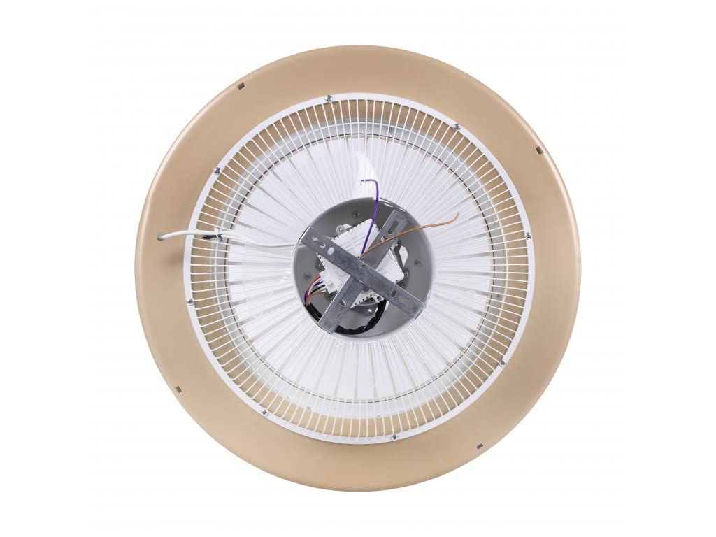 Plafondventilator met lamp Noaton 11055G Callisto, goud, diameter 55 cm, dimbaar LED max. 48 W, 3 kleurtemperaturen, afstandsbediening, timer, luchtstroom tot 45 m3/min, voor woonkamer slaapkamer