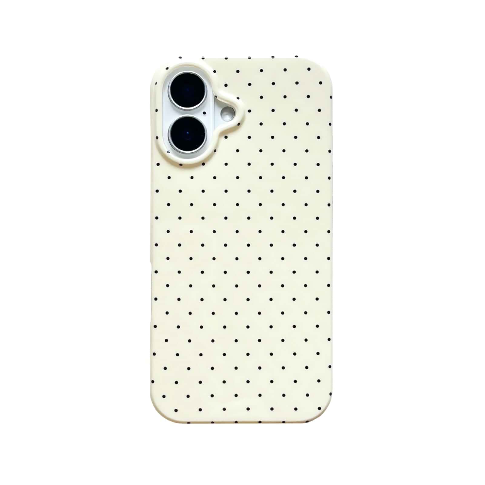 Aesthetic Polka Dot Phone Case for iPhone 16, Butter Yellow Vintage Trendy Unique Simple Pattern Design, Cute Elegant Chic Pretty Stylish Protective Cover for Girls Women
