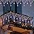 MUYUN Christmas Lights Outdoor Decorations 13.8ft 200 LED Christmas Lights with 12 Stars,Dimmable Curtain Fairy Light with 8 Modes&Remote Timer for Wedding Party Holiday Christmas Decor(Multicolor)