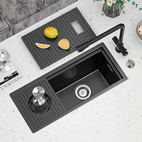 CSXSXAUO Lavavajillas Oculto de Acero Inoxidable 304 para Cocina, con Barra Invisible y Tapa (Color: Gris Oscuro, tamaño 55 x 26 x 21 cm)