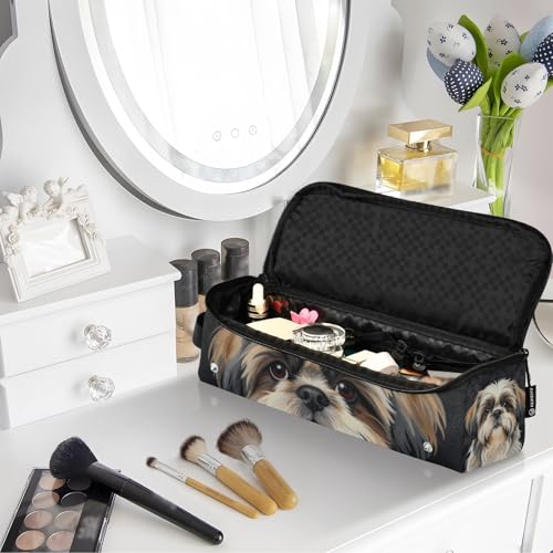 Bolsa de viaje para herramientas de cabello y alfombrilla resistente al calor con cremallera, organizador removible para planchas y rizadores miniatura 7