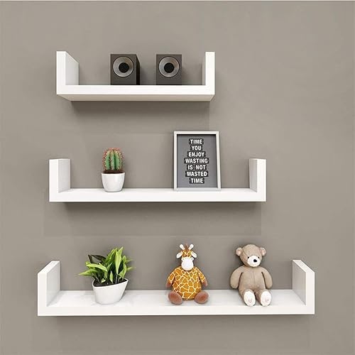 Miniatura 2 de EFADECORE - Estantes flotantes de pared estantes colgantes para estantería juego de 3 estantes flotantes estilo granja para decoración de pared