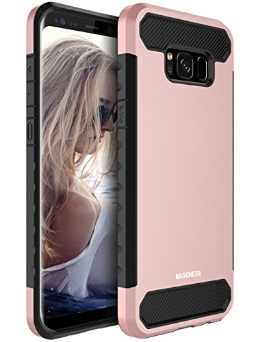 Galaxy S8 Case, Mascheri [Prism Series] Heavy Duty Rugged Drop Protection Dual Layer Protective Hybrid Armor Defender Case [Anti-Shock] for Samsung Galaxy S8 - Rose Gold