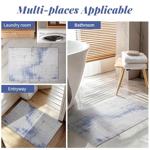 Cinknots Alfombras Salon Abstracta Alfombra de área Alfombra de Salón Modernas Antideslizante Pelo Corto para Salón (Azul/Gris/Multi Abstracto, 120 x 160 cm) - imagen 6