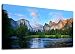 Canvas Wall Art Panorama of Yosemite Valley Painting Canvas Artwork Lake Mountain National Park Nature Pictures Framed Wall Art for Living Room Bedroom Office Wall Decor Home Decoration 24" x 48"