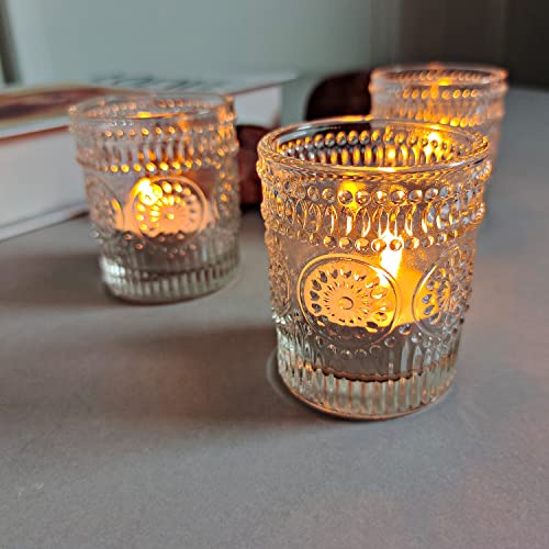 Wdhodec Clear Tealight Candle Holders Set Of 24, Fall Votive Candle Holders, Vintage Tea Lights For Birthday Party, Wedding Halloween Decoration #TOP2