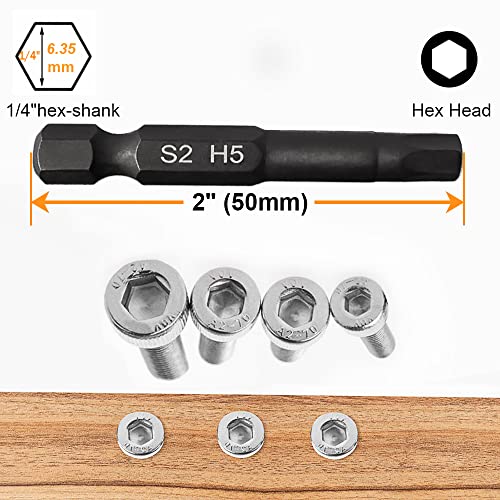 Hex Head Allen Wrench Drill Bit Set (10Pc Metric & 10Pc Sae), Ptslkhn Allen Wrench Drill Bits, Upgraded 1/4" Quick Release Shank Magnetic Hex Bit Set - Perfect For Ikea Type Furniture #TOP5