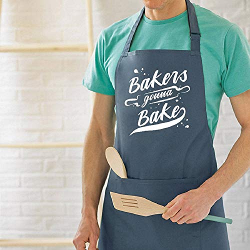 Saukore Funny Baking Aprons For Women Men, Cute Baking Gifts For Bakers, Kitchen Cooking Apron With 2 Pockets - Birthday Housewarming Fathers Day Apron Gift For Husband Dad Mom Wife Son Sister #TOP3