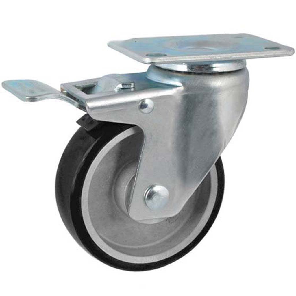 WZX 4 Zoll (10 cm) Rollen, drehbar, leicht, um 360 Grad drehbar, obere Plattenrollen, geräuschloser Bodenschutz, 110 kg Belastung