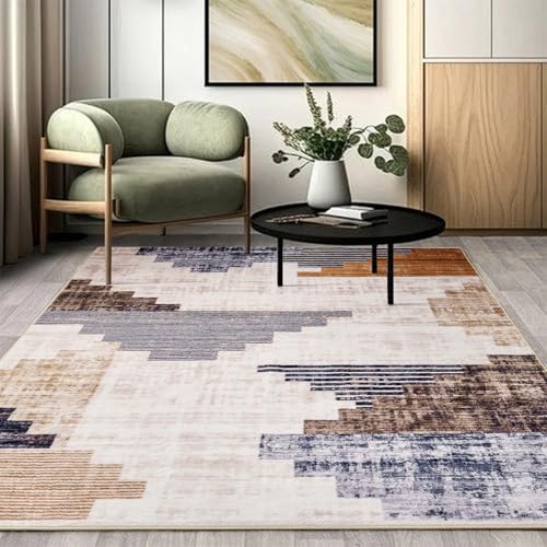 Aldopein Washable Scandinavian Rug, Ultra Thin Shaggy Modern Farmhouse Tribal