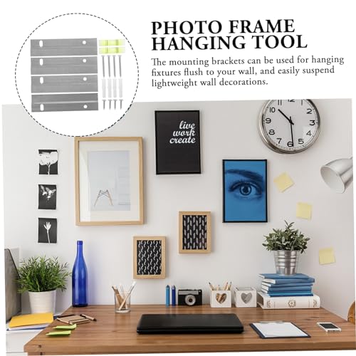 Image of Generic 4 Sets Wall Hanging Headboard Brackets Mirror Hanging Hardwares Headboard Wall Mounting Brackets Mirror Brackets Heavy Duty Picture Hangers Z Clips Mirror Hanger, 15.3X2.8CMx2pcs, Silverx2pcs