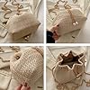 TOFBS Strandtasche Damen Häkeltasche den Sommer Stroh Clutch mit Kette Crossbody Tasche Vintage Boho Stil Umhängetasche für Strand Urlaub Reisen (Beige) #4