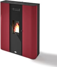 Eva Calor Diletta 901660600 - Estufa de pellets, 10,5 kW, color rojo
