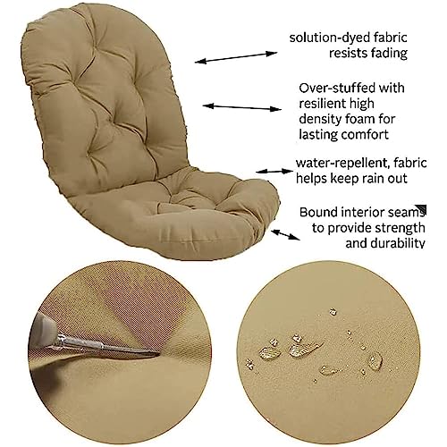 Sillón mecedor giratorio para exteriores e impermeable con cojín grueso 3