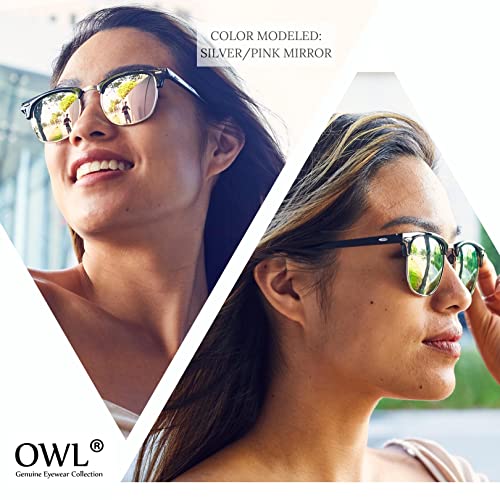 OWL Semi-Rimless Metal Plastic Mens Womens Sunglasses UV400 Protection Smoke Lens Vintage Retro Sunglasses Womens Mens4