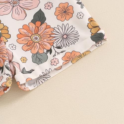 Image of Ayalinggo Toddler Baby Girl Sunflower Print Overalls Shorts with Pocket Suspender Trousers Cute Summer Clothing Outfit