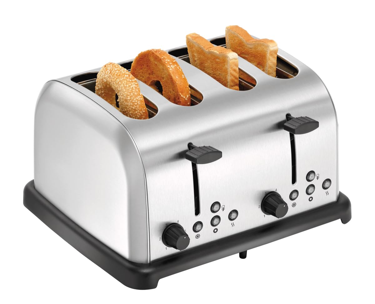 MBH Tostapane professionale 4 fette Tostapane elettrico industriale per bagel, panini e pane tostato.