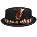 Men's Premium Straw Porkpie Fedora Hat (S/M, Black)