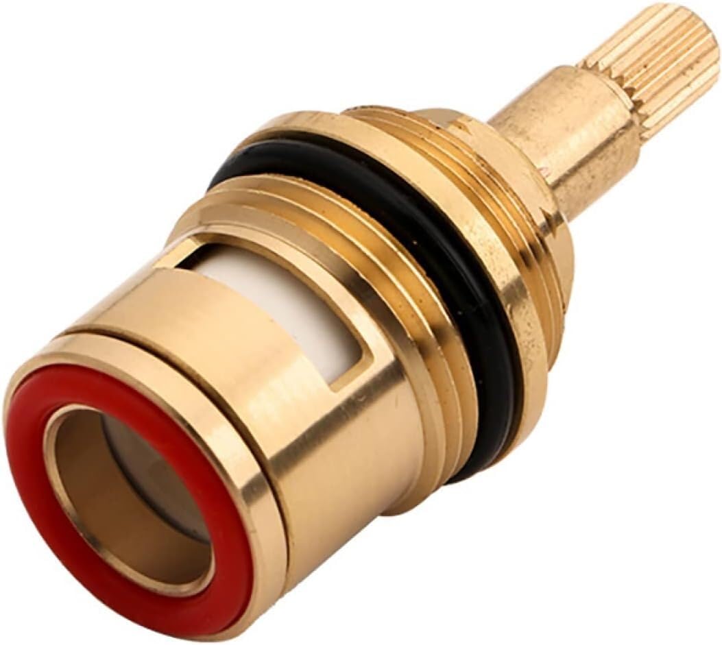 Replacement Faucet Valve, Ceramic Tap Cartridges Replacement Brass Ceramic Disc Tap Valve(Red)