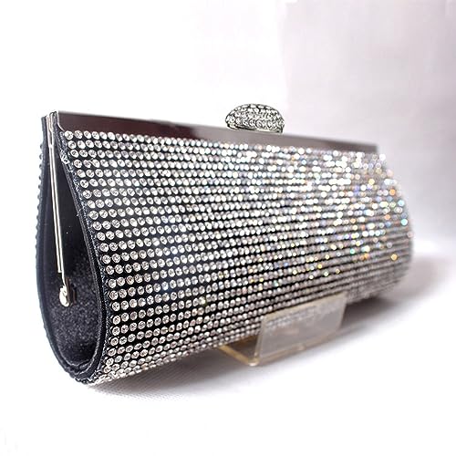 Sac à main pour femmes en diamant argenté et strass chic - 4