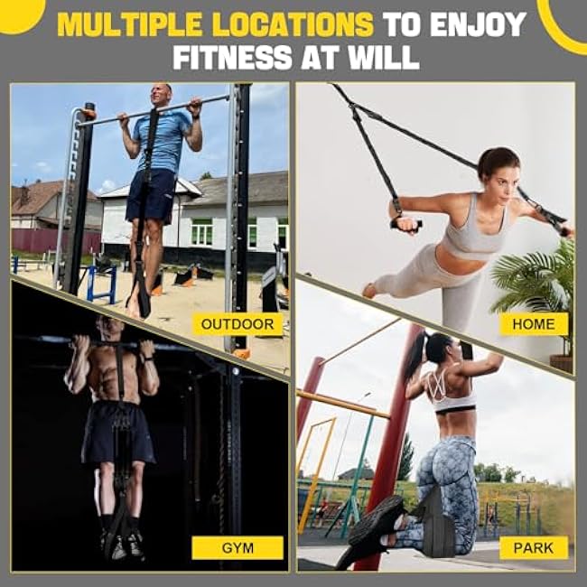 Pull Up Assistance Bands 75¨C300lbs, Heavy-Duty Resistance Bands with Handles, Adjustable Workout Strap with Comfortable Fabric Foot and Knee Support, Home Gym Strength Training Equipment