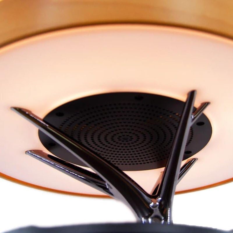 SILAMP Lampe de Chevet Ronde Horizon avec Enceinte & Chargeur Sans fil - Dimmable Tactile - 3000K/4000K/6500K