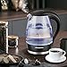 Aigostar Electric Kettle, 1500W Cordless Electric Tea and Hot Water Kettle with Filter, LED Illuminated, High Borosilicate Glass, No BPA, Auto Shutoff, Boil-Dry Protection, 360° Base, 1.7 Liter