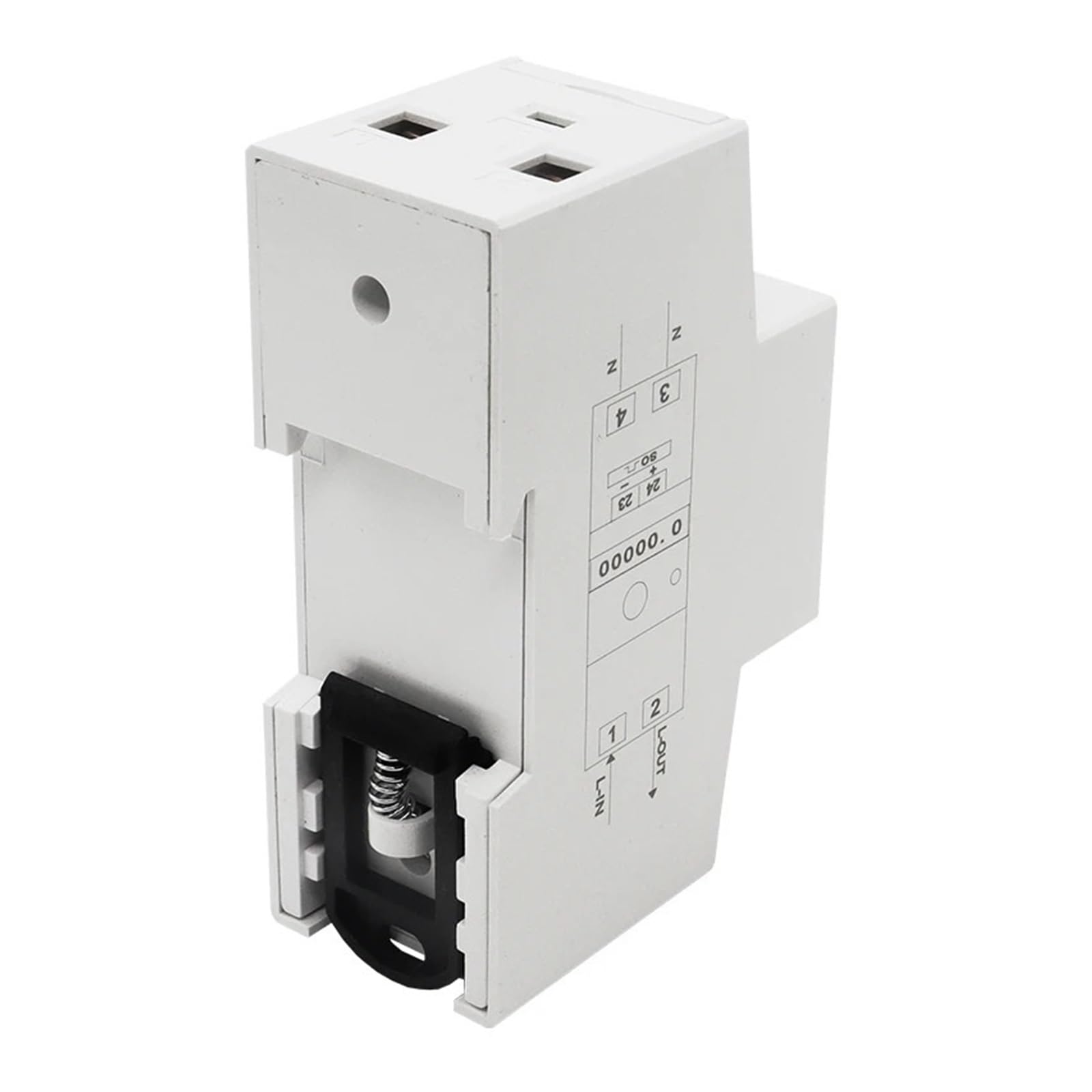 Licznik energii elektrycznej 230 V 35 mm na szynie DIN jednofazowy cyfrowy LCD 6-cyfrowy
