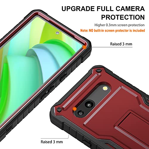 Image of for Google Pixel 7A Case (Does NOT FIT Non-7 or pro), Military Grade Protection Shockproof Case Built-in Kickstand Compatible with Pixel 7A Phone 6.1 Inch (Red)