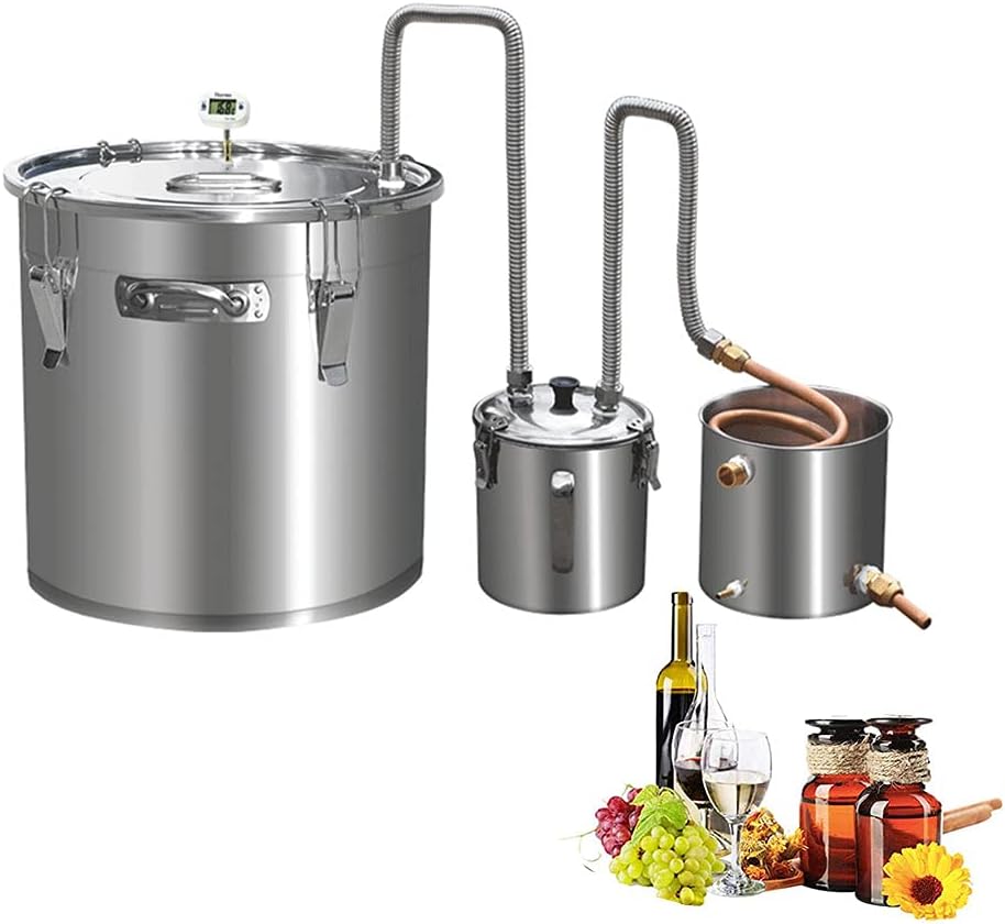 50L Distiller Spirits Kit Copper Tube Home Brew Wine Making Kit Oil Boiler Stainless Steel for DIY Whisky Brandy