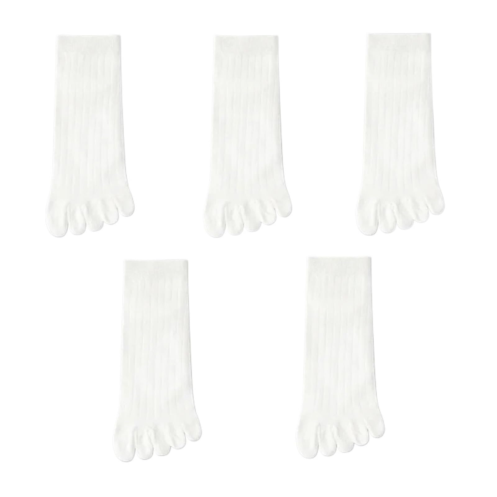 IRFHDCX Toe Socks 3/5 Pairs Five Finger Socks Breathable Ankle Short Thin Cotton Toe With Separate Fingers Sports(5 pairs White)