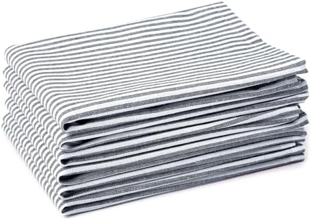 Encasa Homes Table Runner for 4 seater Dining - Franca Blue Stripes - 32x150 cm - Rustic Farmhouse Decor Eco-Friendly Cotton, Decorative Homespun Plaid Cloth for Party, Restaurant & Outdoors