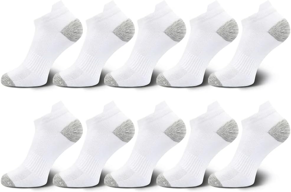 10 Pairs Men's Ankle Socks Sports Cotton Mesh with Arch Support